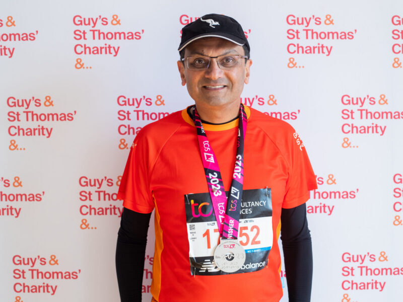 Runner for Guy's and St Thomas' charity with medal