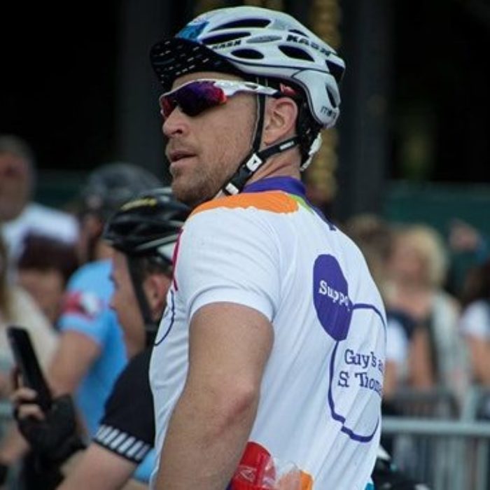 Cyclist taking part in event