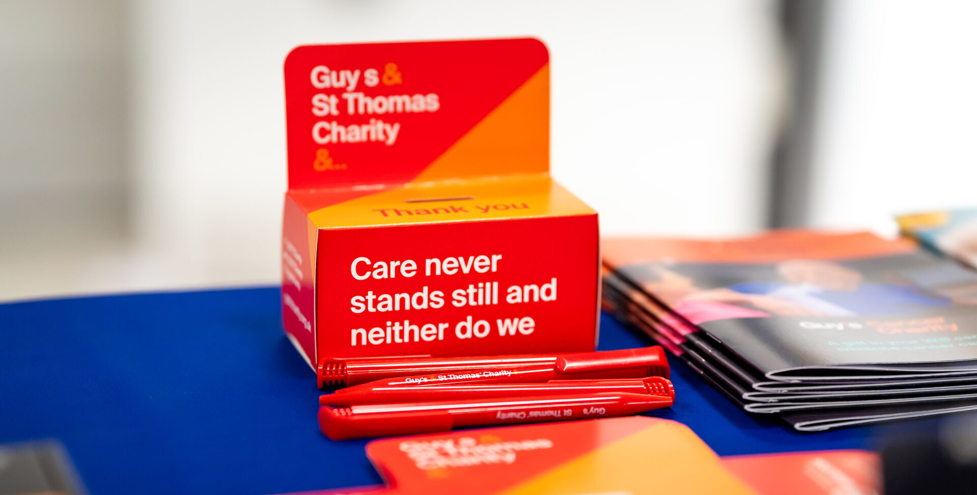 GSTC donation box with pens